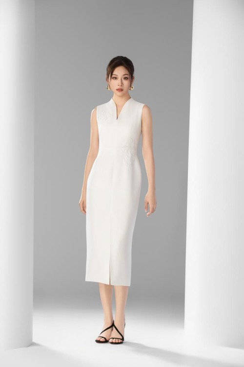 素玉凝光无袖旗袍 素玉凝光无袖旗袍